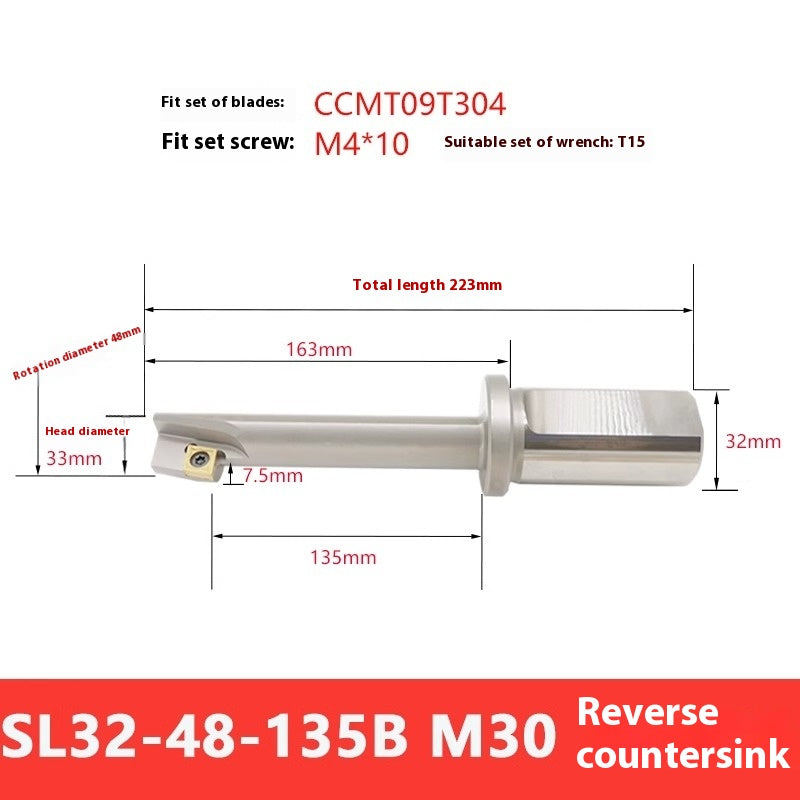 1146-Reverse Countersink Cutter Machining Center Reverse Countersink Face Milling Toolholder Reverse Pull Countersink Cutter Inverted Pull Reverse Scrape Countersink Toolholder Shandong Denso Pricision Tools Co.,Ltd.